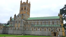 Buckfast Abbey vormt een deel van een active Benedictinemonastery at Buckfast, near Buckfastleigh,  Devon royalty-vrije stock afbeelding Buckfast Abbey vormt een deel van een active Benedictinemonastery at Buckfast, near Buckfastleigh,  Devon royalty-vrije stock afbeelding
